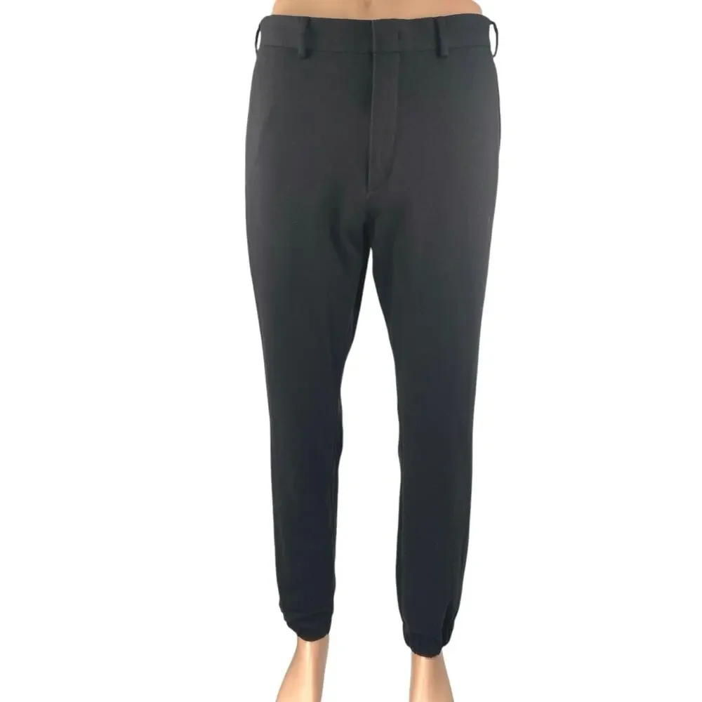Laboratory Lord & Taylor Men's Black Straight Skinny Trousers Dress Pants Sz 36